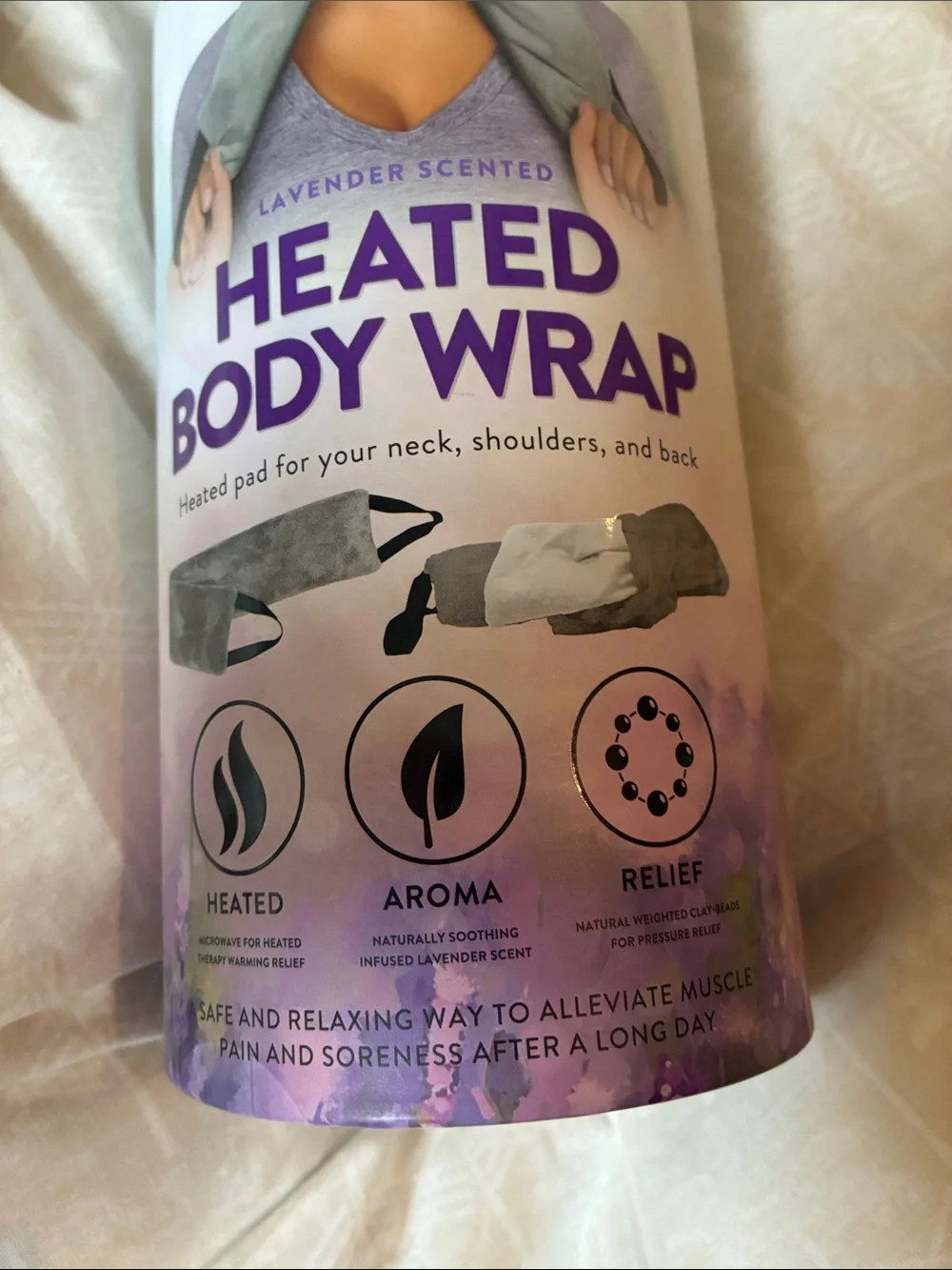 Brookstone Purple and Gray Heated Body Wrap - Picture 3 of 3
